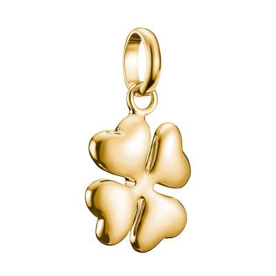925 Sterling Silver 750/1000 Gold-Plated Four-Leaf Clover Charm Pendant - CC1236-413-39 - Thomas Sabo