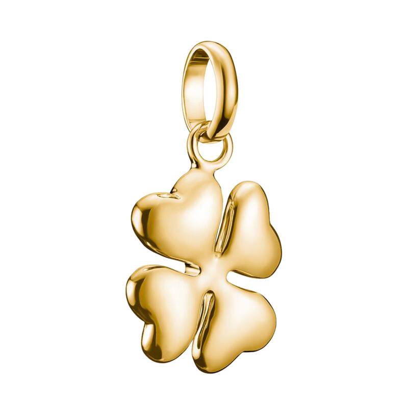 925 Sterling Silver 750/1000 Gold-Plated Four-Leaf Clover Charm Pendant - CC1236-413-39 - Thomas Sabo
