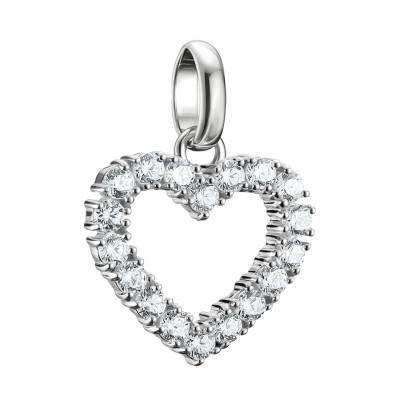 Pendentif Charm Coeur en Argent 925 & Pierres Blanches - CC1237-051-14 - Thomas Sabo