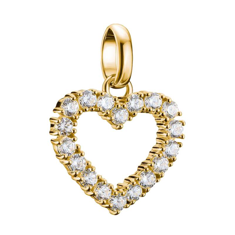 750/1000 Gold-Plated 925 Sterling Silver White Stone Heart Charm Pendant - CC1237-414-14 - Thomas Sabo