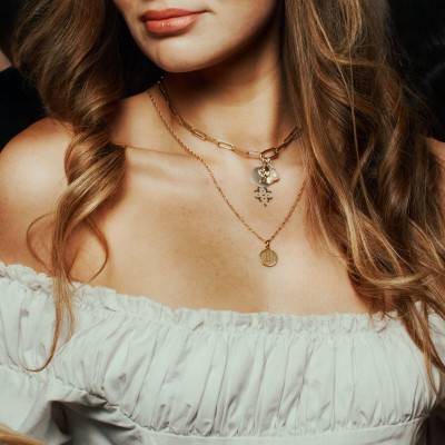 Pendentif Charm Protecteur de l'Amour en Argent 925 Plaqué Or 750 & Pierres Blanches - CC1242-414-14 - Thomas Sabo