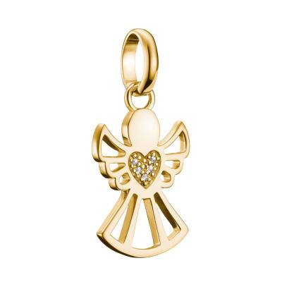 Pendentif Charm Protecteur de l'Amour en Argent 925 Plaqué Or 750 & Pierres Blanches - CC1242-414-14 - Thomas Sabo