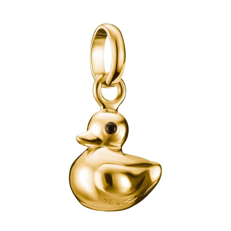925/1000 Silver Yellow 750/1000 Gold-Plated Enamel Duck Charm Pendant - CC1244-427-39 - Thomas Sabo