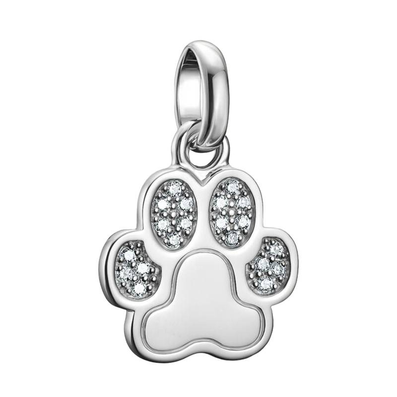 925 Silver White Stone Dog Paw Charm Pendant - CC1259-051-14 - Thomas Sabo