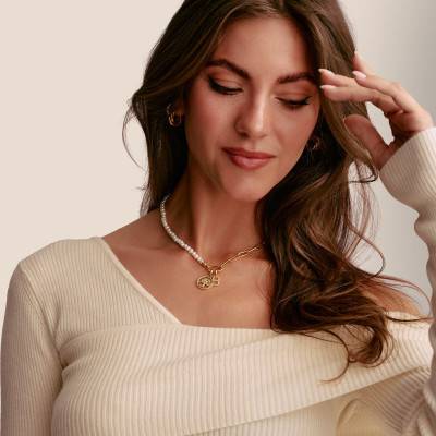 925 Silver 750/1000 Yellow Gold Plated & White Stones Love Tree Charm Pendant Jewelry - CC1262-414-14 - Thomas Sabo
