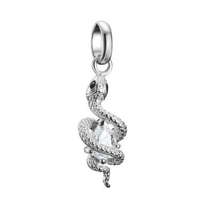 Recycled 925 Silver & White Stone Snake Drop Charm Pendant - CC1264-041-14 - Thomas Sabo