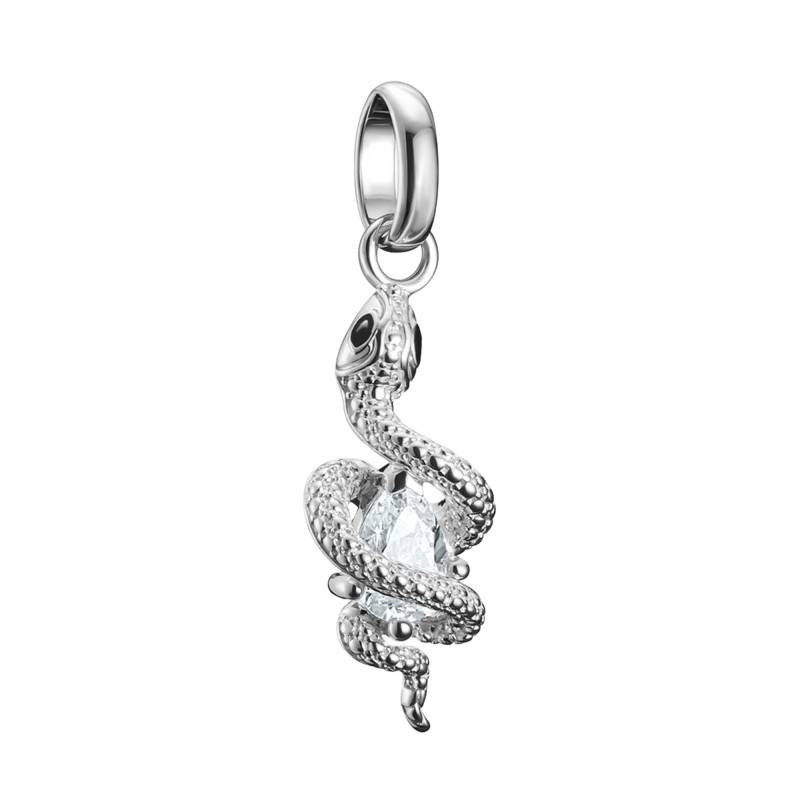 Recycled 925 Silver & White Stone Snake Drop Charm Pendant - CC1264-041-14 - Thomas Sabo
