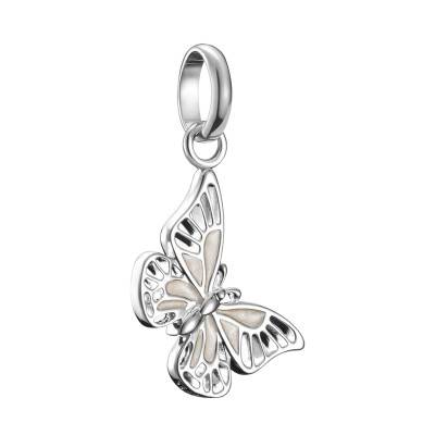 Pendentif Charm Papillon en Argent 925 & Émail Crème - CC1265-007-14 - Thomas Sabo