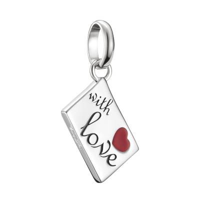 Pendentif Charm Lettre d'Amour en Argent 925 & Émail Rouge et Noir - CC1268-664-10 - Thomas Sabo