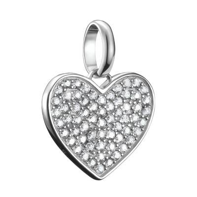 Pendentif Charm Coeur en Argent 925 & Pierres Blanches - CC1277-051-14 - Thomas Sabo