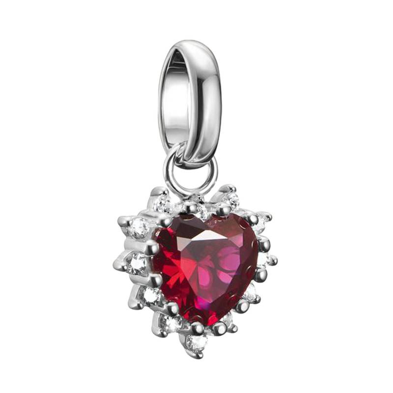 925 Sterling Silver & White and Red Stones Heart Charm Pendant - CC1279-013-10 - Thomas Sabo