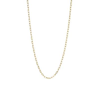 925 Silver 750/1000 Yellow Gold-Plated Rectangular Link Chain, Length 40 cm to 45 cm - KE2328-413-39 - Thomas Sabo