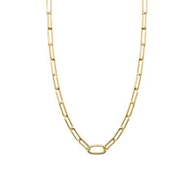 925 Silver 750/1000 Yellow Gold Plated Rectangular Link Chain Necklace, Length 50 cm - C1207-413-39-L50 - Thomas Sabo