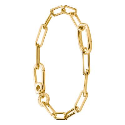 925 Sterling Silver 750/1000 Yellow Gold-Plated Paperclip Chain Bracelet, Length 15 cm, 17 cm or 19 cm - C1205-413-39 - Thomas Sabo