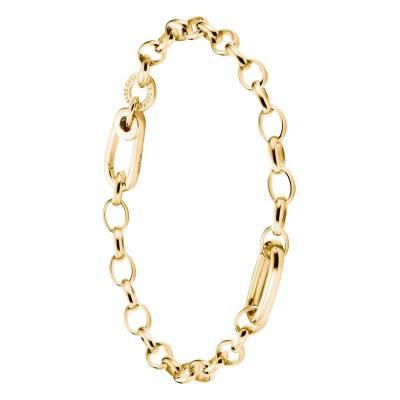 925 Silver 750/1000 Yellow Gold-Plated Oval Chain Bracelet, Length 15 cm, 17 cm or 19 cm - C1202-413-39 - Thomas Sabo