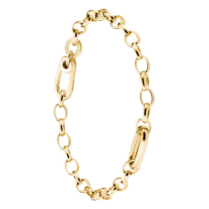 925 Silver 750/1000 Yellow Gold-Plated Oval Chain Bracelet, Length 15 cm, 17 cm or 19 cm - C1202-413-39 - Thomas Sabo