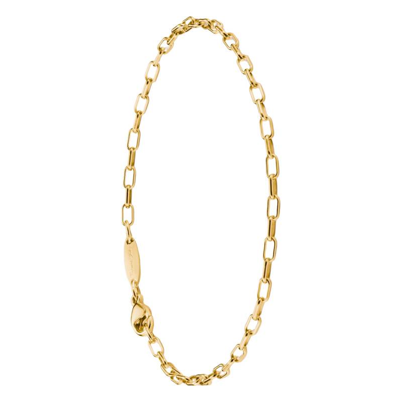 925 Sterling Silver Yellow 750/1000 Gold-Plated Paperclip Chain Bracelet, 16 cm to 19 cm - A2206-413-39-L19v - Thomas Sabo