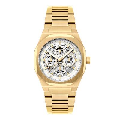 Watch Discovery Drake Triple Calendar Skeleton Automatic Cloudy Gold ES-8308-55 - Thomas Earnshaw