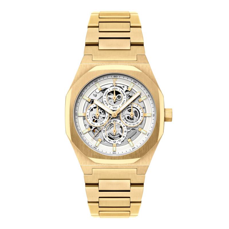 Montre Discovery Drake Triple Calendar Skeleton Automatic Cloudy Gold ES-8308-55 - Thomas Earnshaw