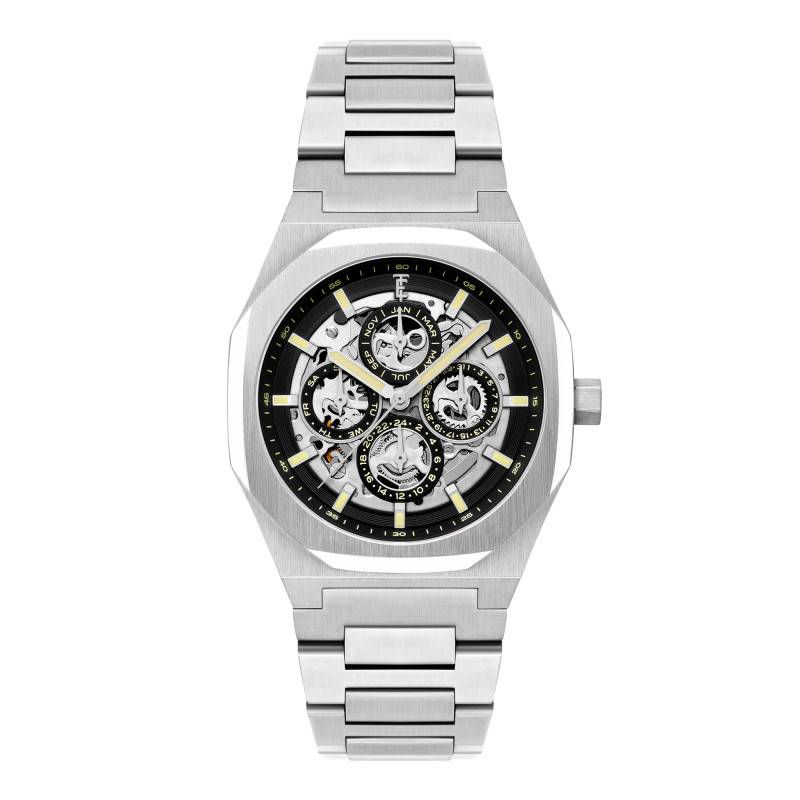 Discovery Drake Triple Calendar Skeleton Automatic Shadowed Steel Watch ES-8308-22 - Thomas Earnshaw