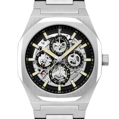 Discovery Drake Triple Calendar Skeleton Automatic Shadowed Steel Watch ES-8308-22 - Thomas Earnshaw
