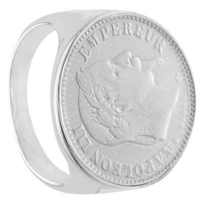 Chevalière Pièce 20F Réplique Napoléon III en Argent 925 - Imperium