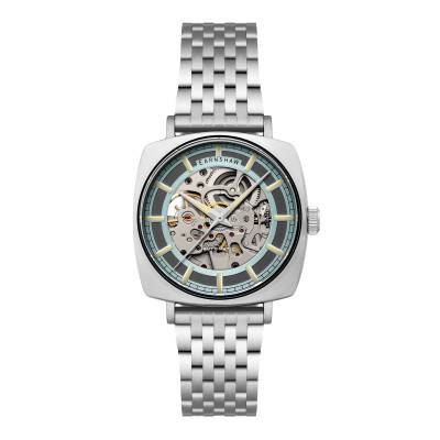 City Of London Moorgate Skeleton Automatic Lunar Silver Watch ES-8319-22 - Thomas Earnshaw