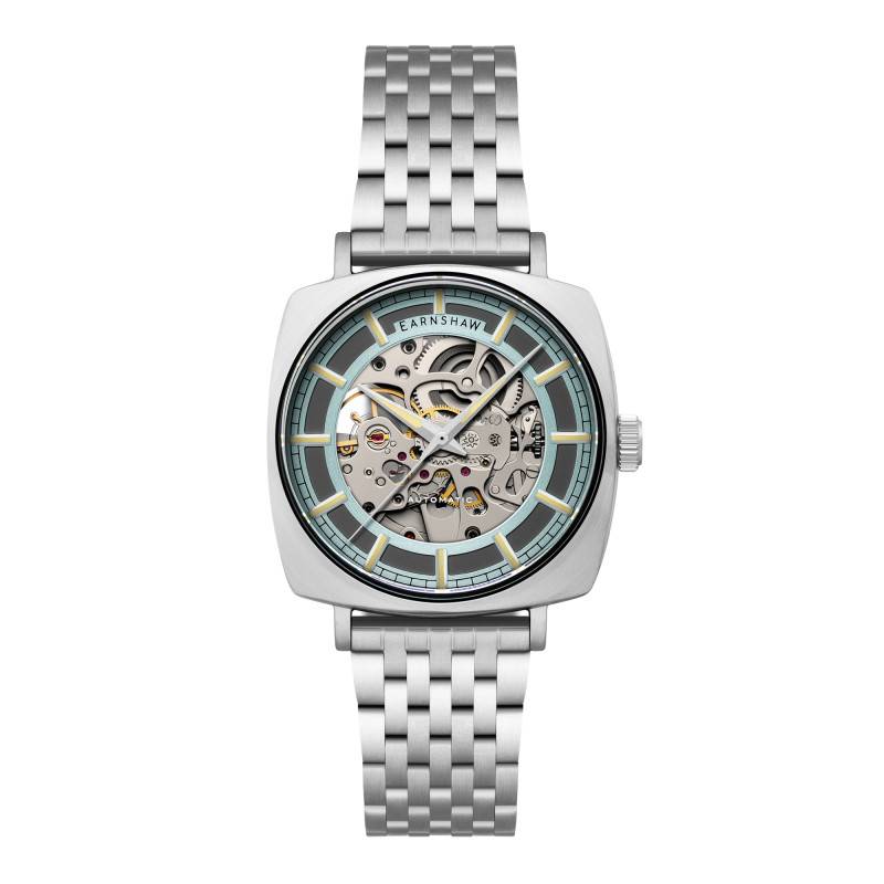 City Of London Moorgate Skeleton Automatic Lunar Silver Watch ES-8319-22 - Thomas Earnshaw