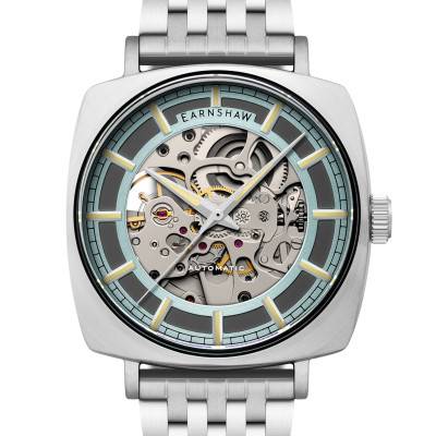 City Of London Moorgate Skeleton Automatic Lunar Silver Watch ES-8319-22 - Thomas Earnshaw