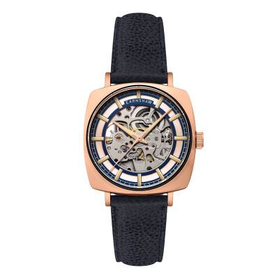 City Of London Moorgate Skeleton Automatic Satin Bronze Watch ES-8319-04 - Thomas Earnshaw