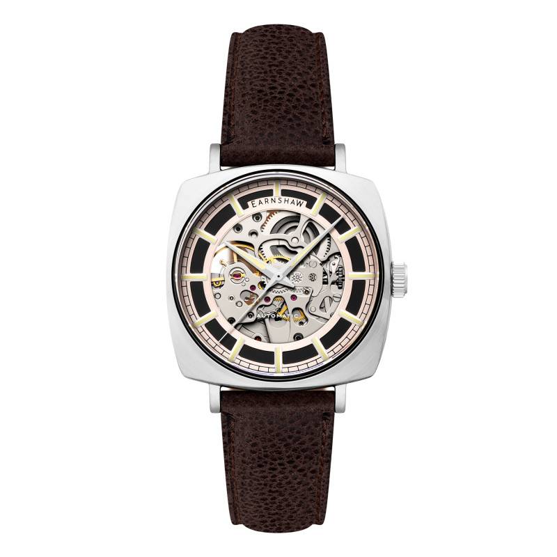City Of London Moorgate Skeleton Automatic Autumn Ember Watch ES-8319-02 - Thomas Earnshaw