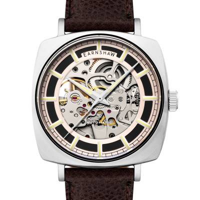 City Of London Moorgate Skeleton Automatic Autumn Ember Watch ES-8319-02 - Thomas Earnshaw