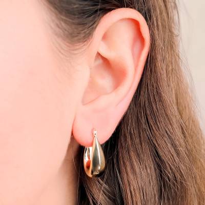 Boucles d'Oreilles Créoles Coniques en Or Jaune 375 - Emanessence
