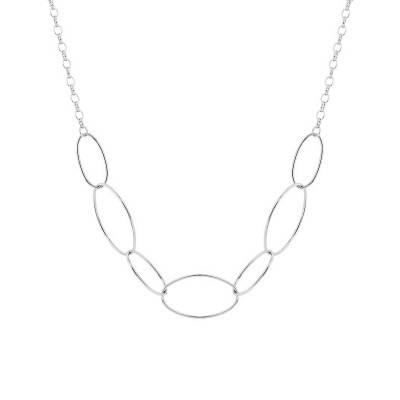 Collier Maille Ovale en Acier, Longueur 45 cm - Emanessence