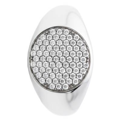 Chevalière en Ovale en Argent 925 & Zircons - Emanessence