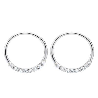 Boucles d'Oreilles Cercles en Argent 925 & Zircons - Emanessence