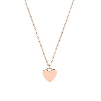Collier Coeur Acier Doré, Longueur 40 cm - Emanessence
