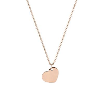 Collier Coeur en Acier Rose, Longueur 40 cm - Emanessence
