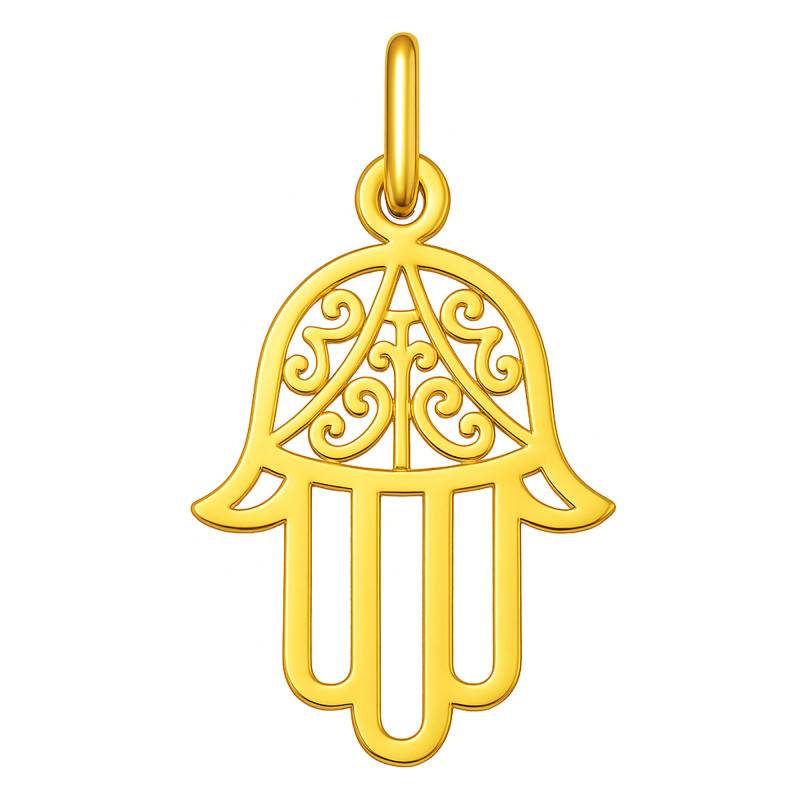 Openwork Hand of Fatma 750 Yellow Gold Pendant - Argyor