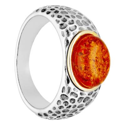 Bague Pierre d'Ambre en Argent 925, Taille 56 - Naïades