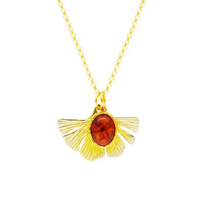 Collier Ambre & Argent 925 Doré Jaune - Naïades