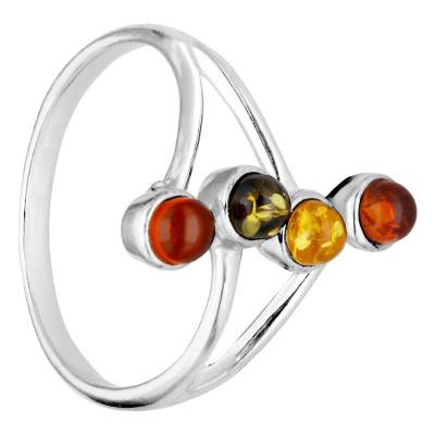 Bague Ambre Mixte en Argent 925, Taille 53 - Naïades