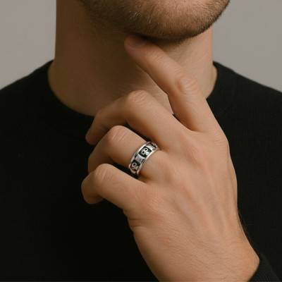 Bague Tête de Mort en Acier - Emanessence