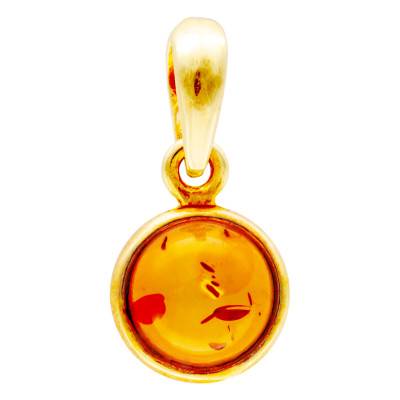 Pendentif Goutte Ambre en Argent 925 Doré - Naïades