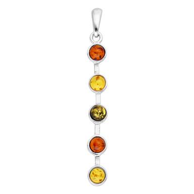 Pendentif Ambre Mix en Argent 925 - Naïades