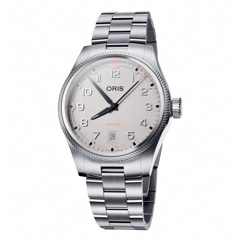 ProPilot Date Chalk 01 733 7805 4163-07 8 20 04LC Watch - Oris