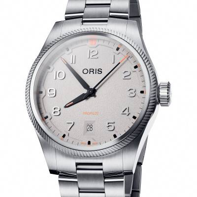 ProPilot Date Chalk 01 733 7805 4163-07 8 20 04LC Watch - Oris