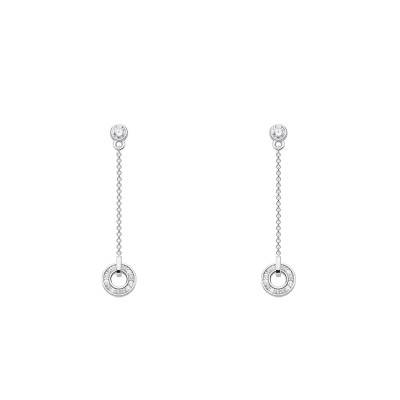 White Stone & Silver Circle Drop Earrings - H2063-051-14 - Thomas Sabo