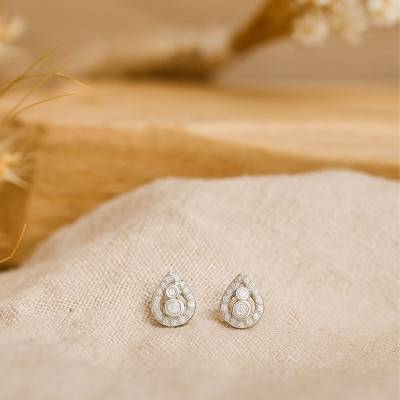 Boucles d'Oreilles Puces Goutte d'Eau en Argent 925 & Oxydes de Zirconium - Naïades