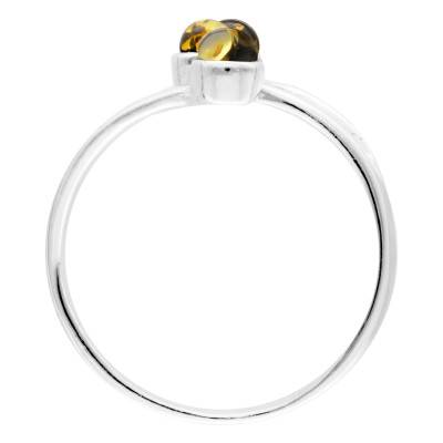 Bague Ambre Vert en Argent 925, Taille 58 - Naïades